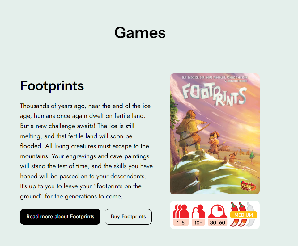 Illustration of how the games are presented on the shop page.