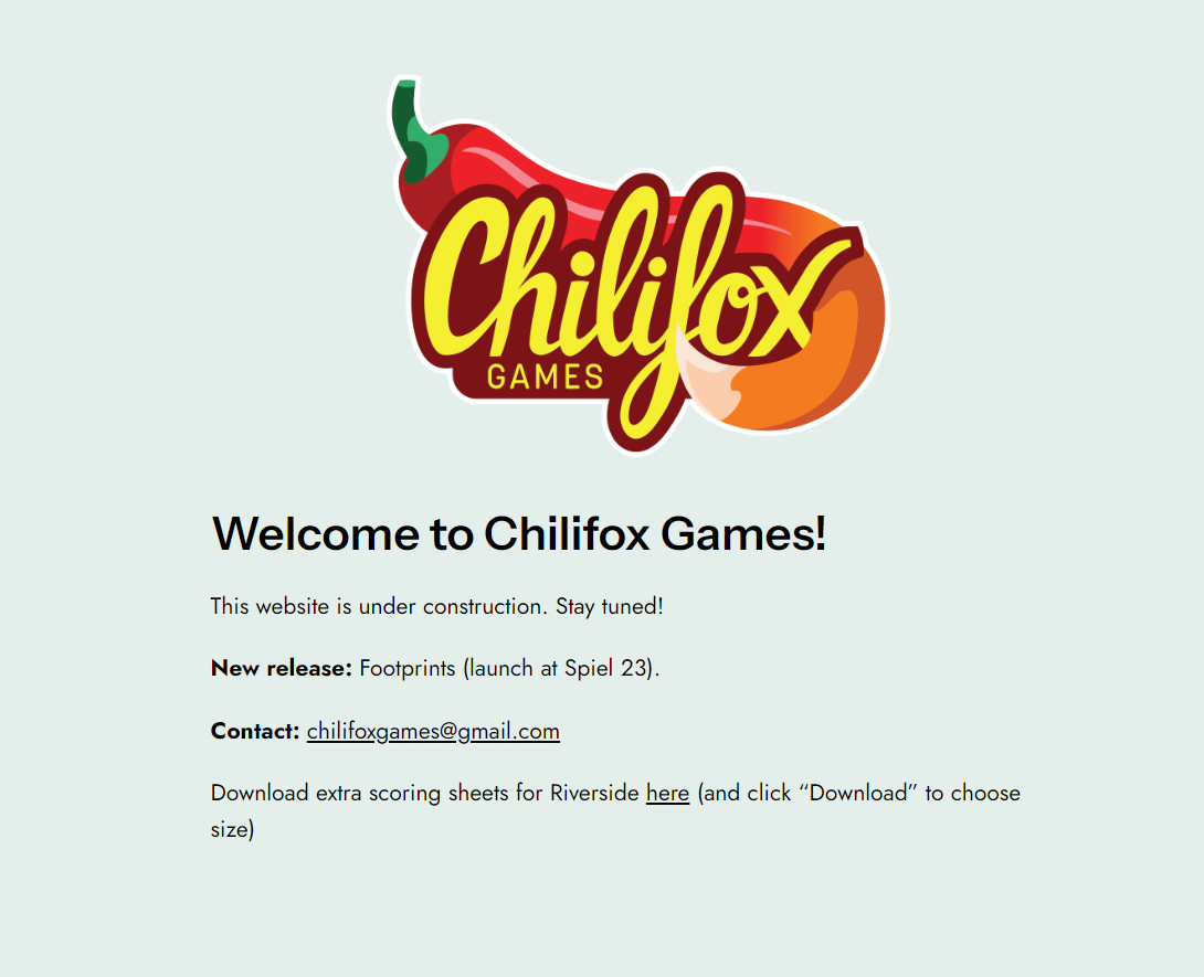 The temporary front page shown to the public during development.